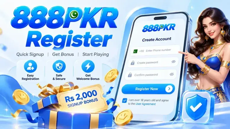 888PKR Game Registration Screen